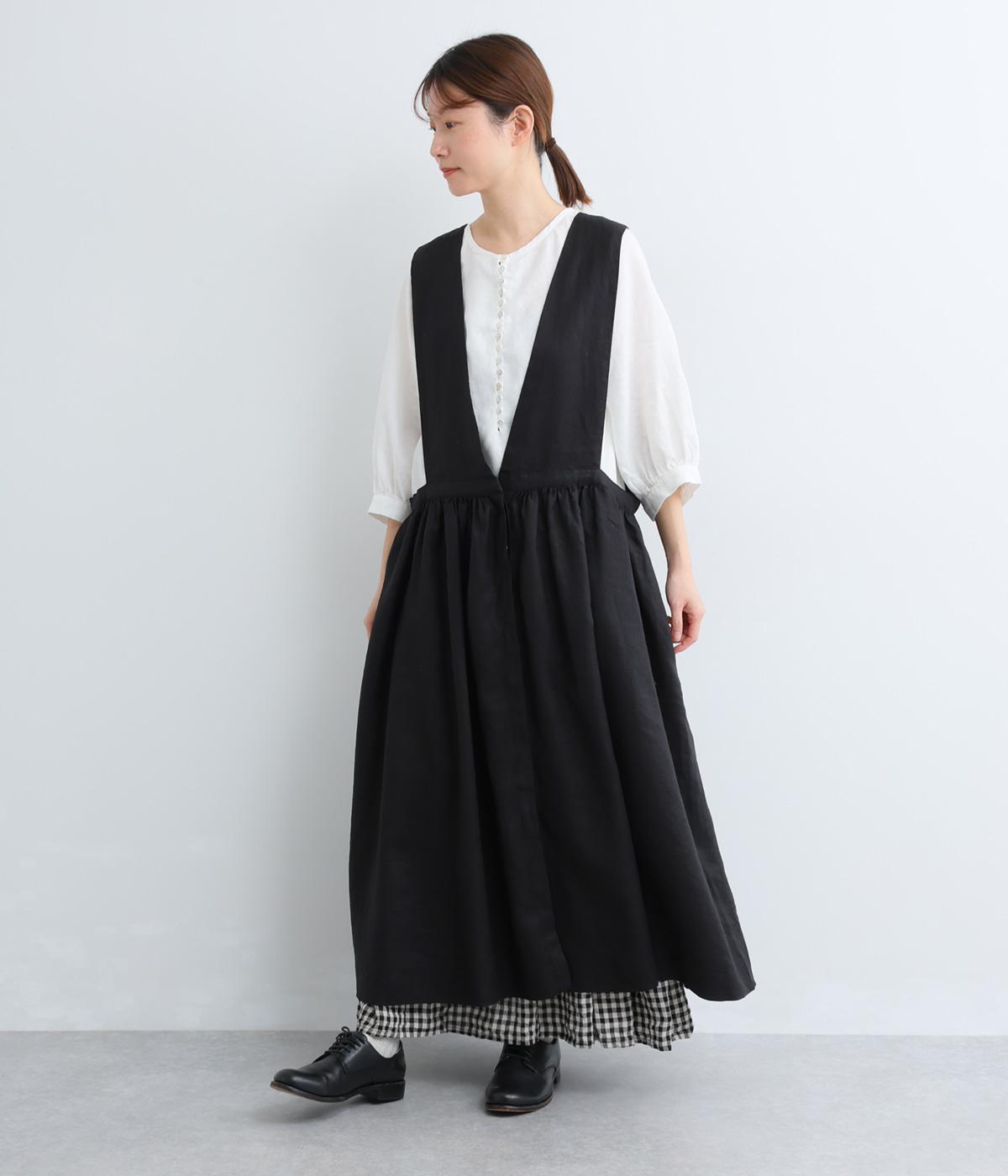 14番手リネン前後着エブロンワンピース（08Mab）の商品詳細