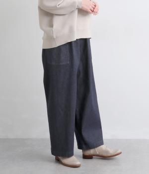 1０ｏｚ　ムラ糸ストレッチ　デニムワイドパンツ