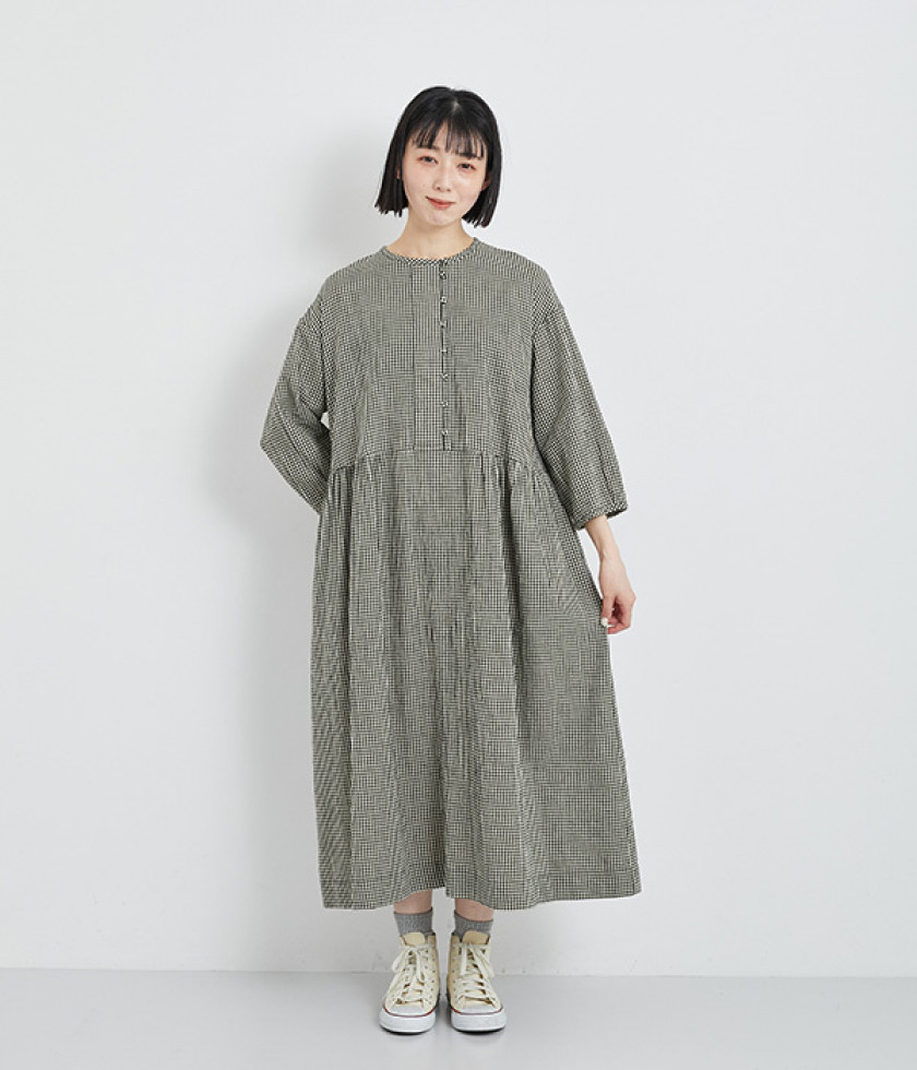 コットンリネンワッシャーワンピース