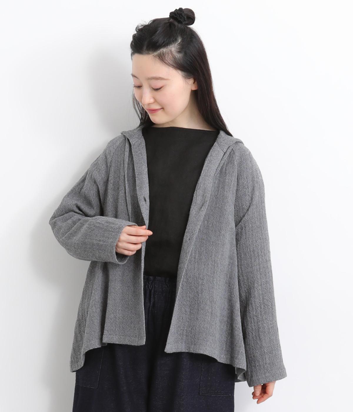 グレー ウール ブーティ 36 ウールガーゼフーディージャケット（+2）の商品詳細