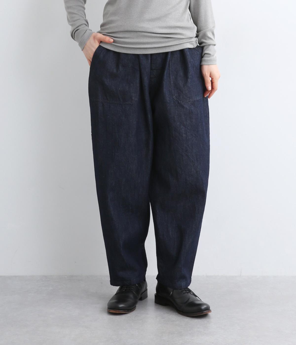 コットン9オンスデニムテーパードパンツ(ブルー-F)