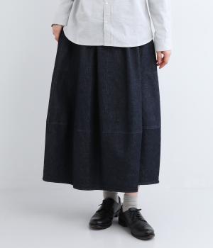 コットンムラ糸コクーンデニムスカート
