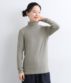 ウールレーヨンリブベアテレコニットタートルネック