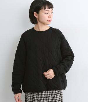 コットンキルトプルオーバー(ブラック-F)