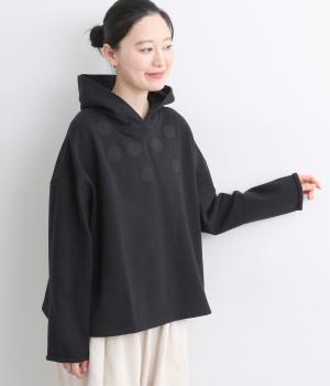 コットンフリース裏起毛ドットパーカ