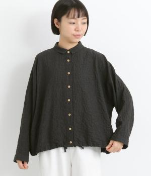 シャーリング千鳥ブラウス(グレー系-F)