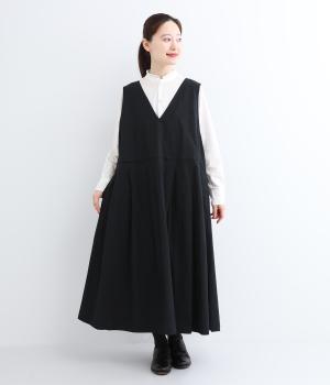 コットンリネンダンプタックジャンパースカート