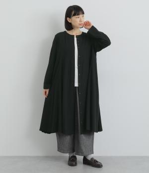 コットンビエラシャンブレー多ボタンギャザーワンピース