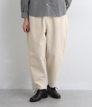 コットンリネンデニム　テーパードパンツ