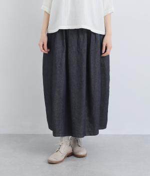 コットンリネンデニムコクーンスカート