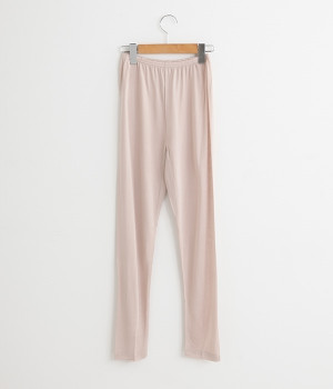 正絹シルク100%　ロングボトム(モカ-M)