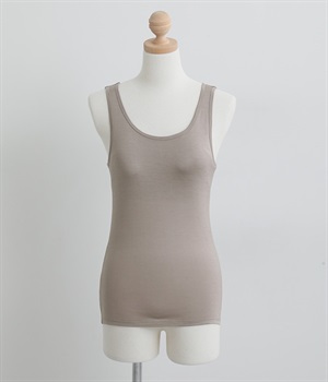 シルク100％　カップ付きタンクトップ(トープ-M)
