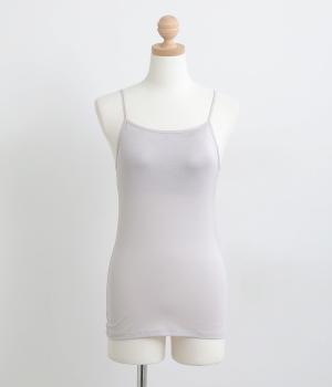 シルク100%カップ付きキャミソール(スカイグレー-M)