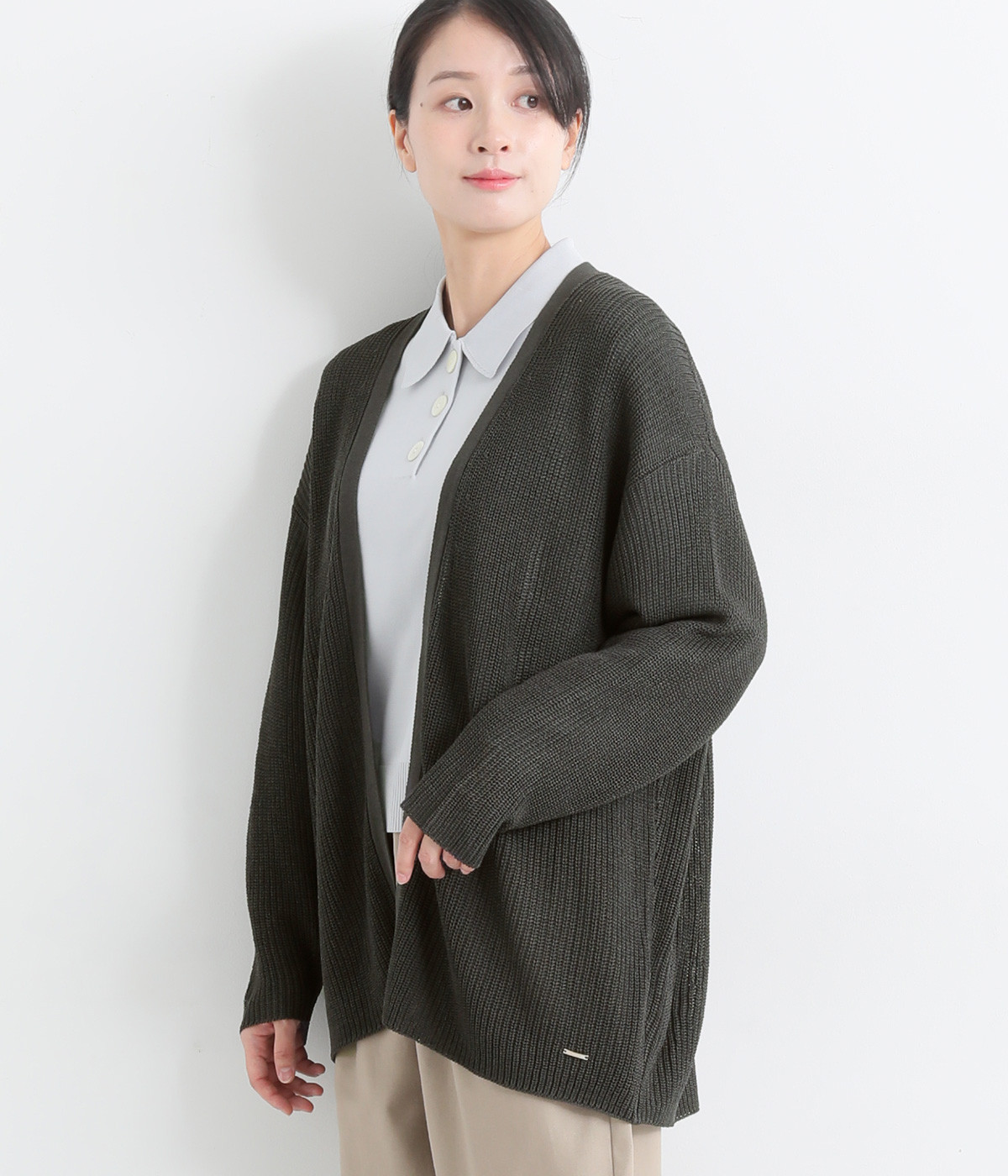 neilikka】畦編み着流しロングカーディガン（no jean）の商品詳細