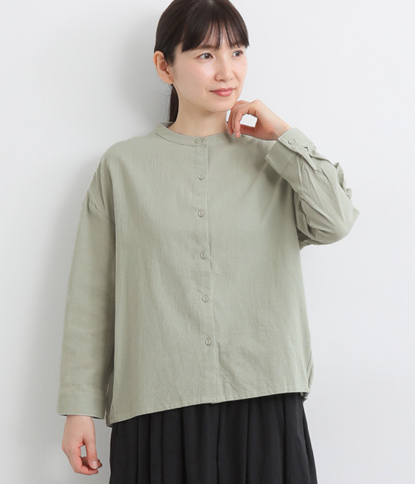 コットンシワ加工バックシャーリングシャツ