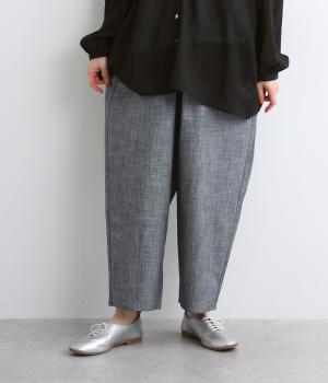 コットン　ロングボンタンパンツ(ブルー-L)