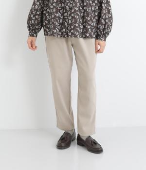 微起毛テーパードパンツ(グレージュ-L)