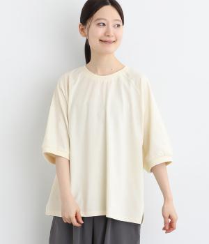 ＯＥ天竺　ラグラン6分袖Ｔシャツ(クリーム-L)