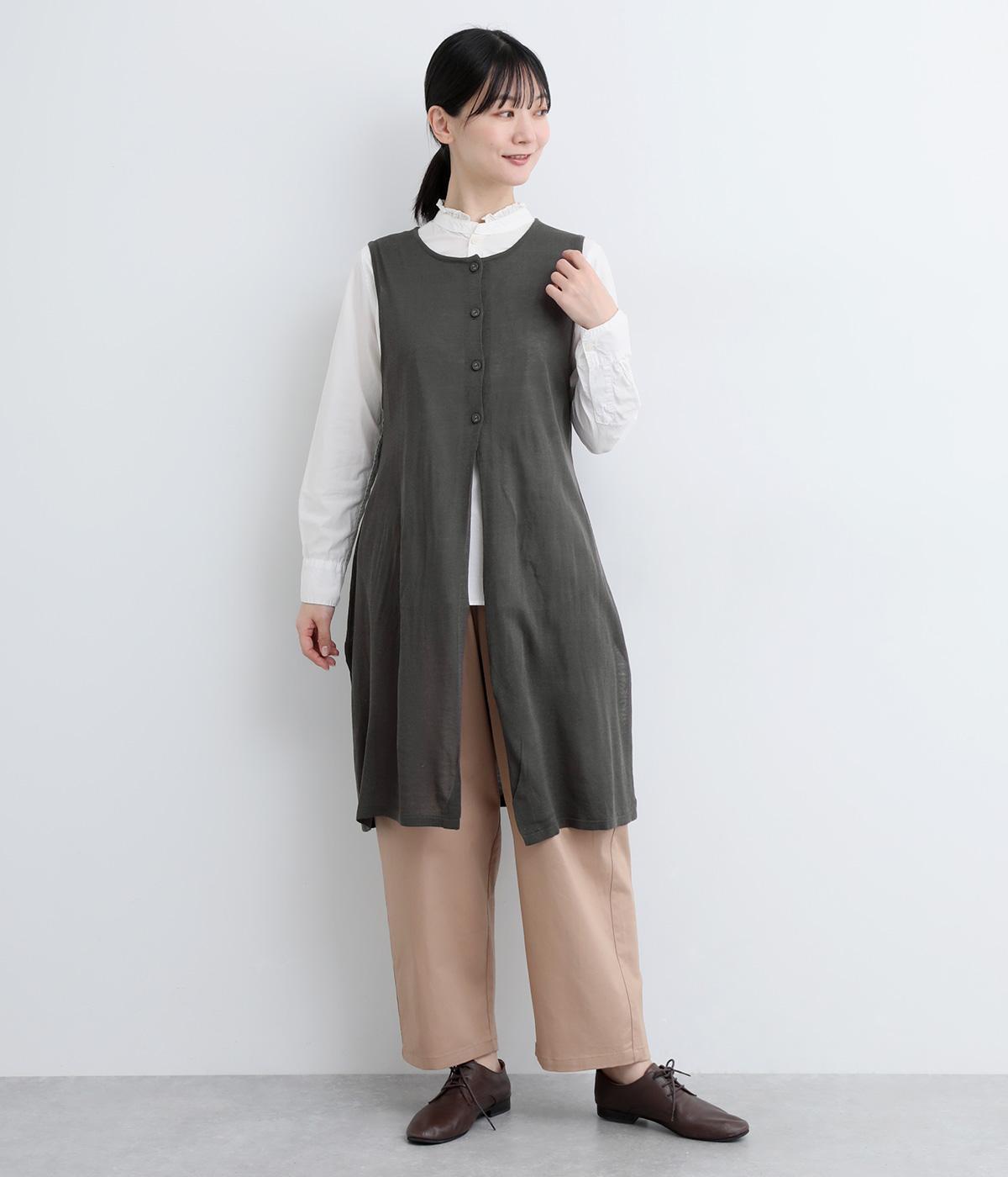 リネンタッチ ロングニットノースリーブカーディガン（no jean）の商品詳細