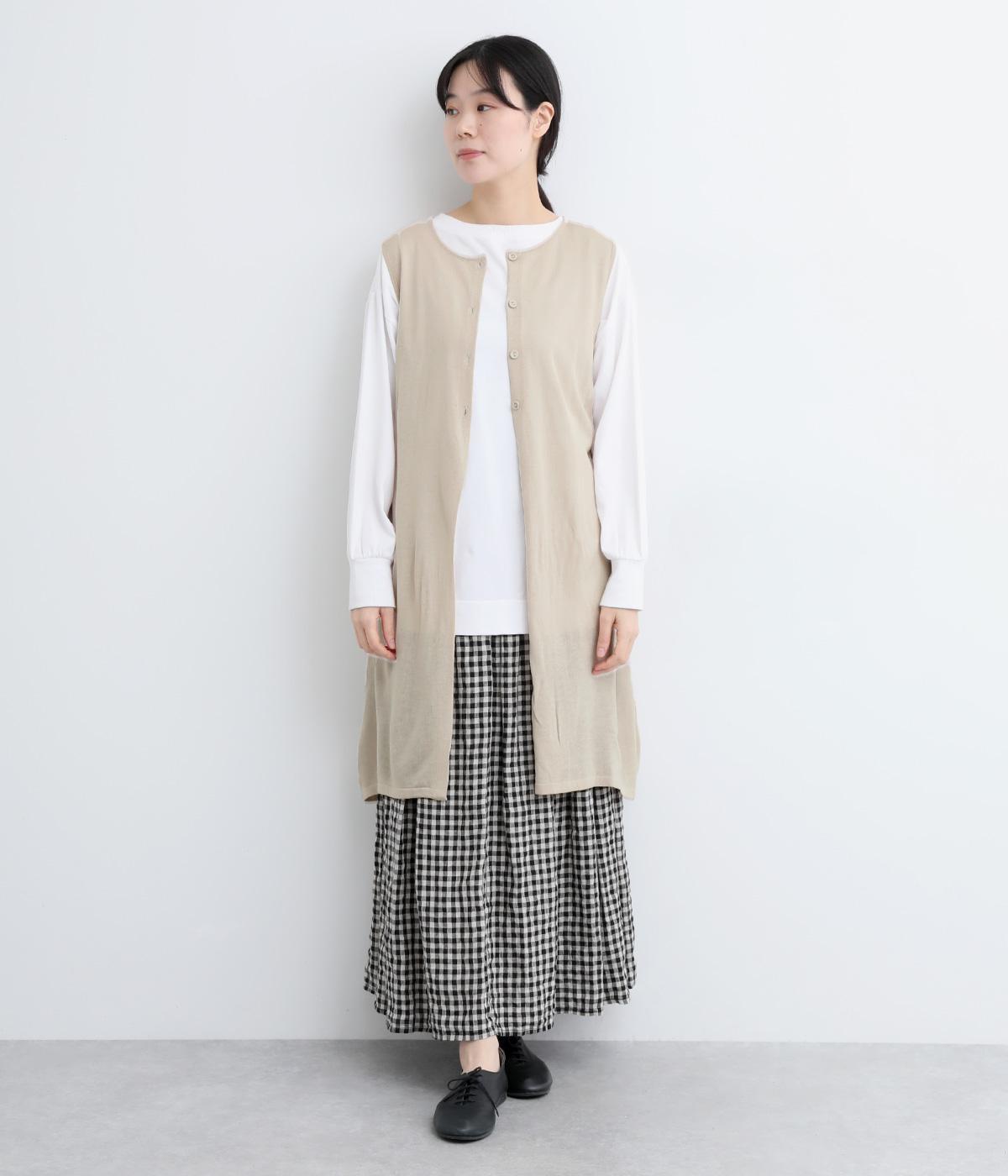 リネンタッチ ロングニットノースリーブカーディガン（no jean）の商品詳細