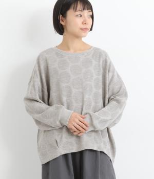 ドットジャカード長袖Ｔシャツ(杢グレー-L)