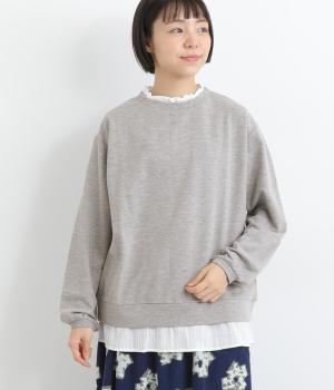 ミニ裏毛　フェイクレイヤード　長袖Ｔシャツ