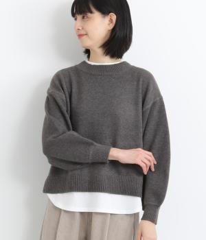 フェイクレイヤードセーター(チャコール-L)