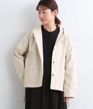 裏使いツイルフーディー(アイボリー-L)