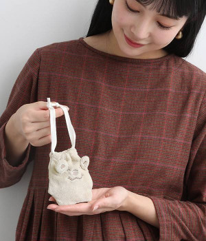 [リンネル掲載]サンドイッチハウスメルヘンコラボ メルヘンフェイスパイル巾着