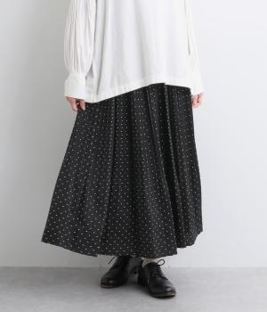 ドット消しプリーツスカート(ブラック-F)