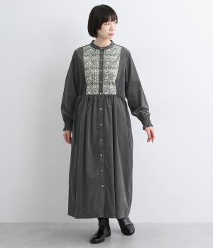 細コール×LIBERTYビブヨークワンピース