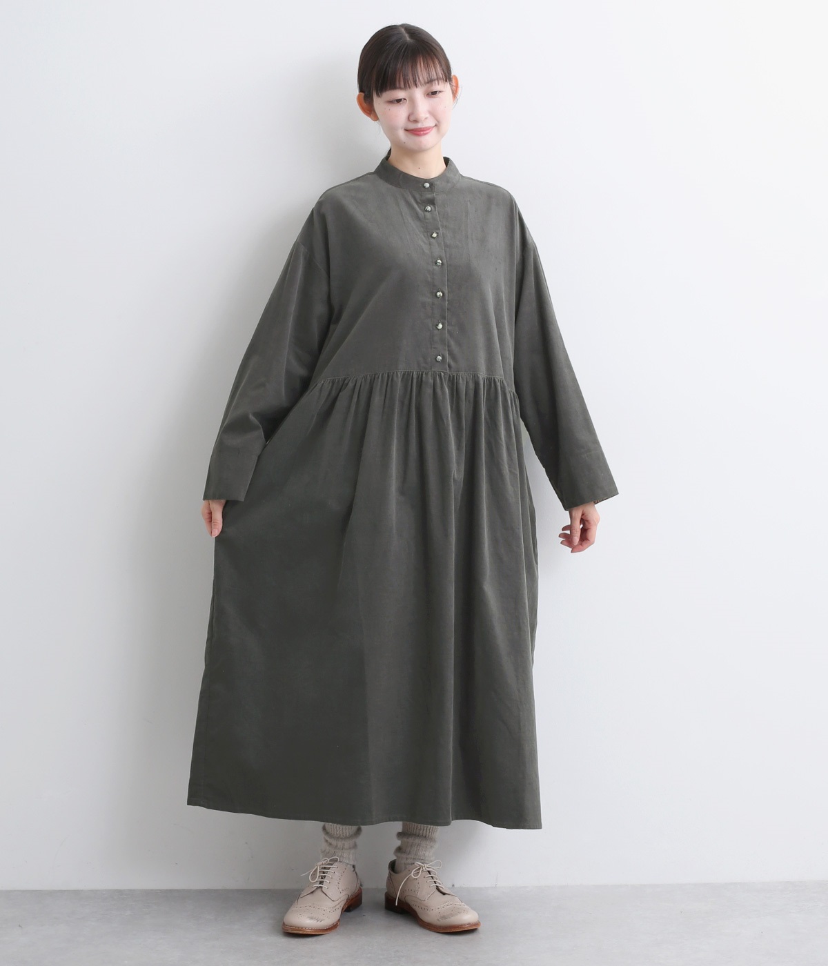 ノーブル ギャザーオーバーサイズブルゾン 金金具 グレージュ ノーブル