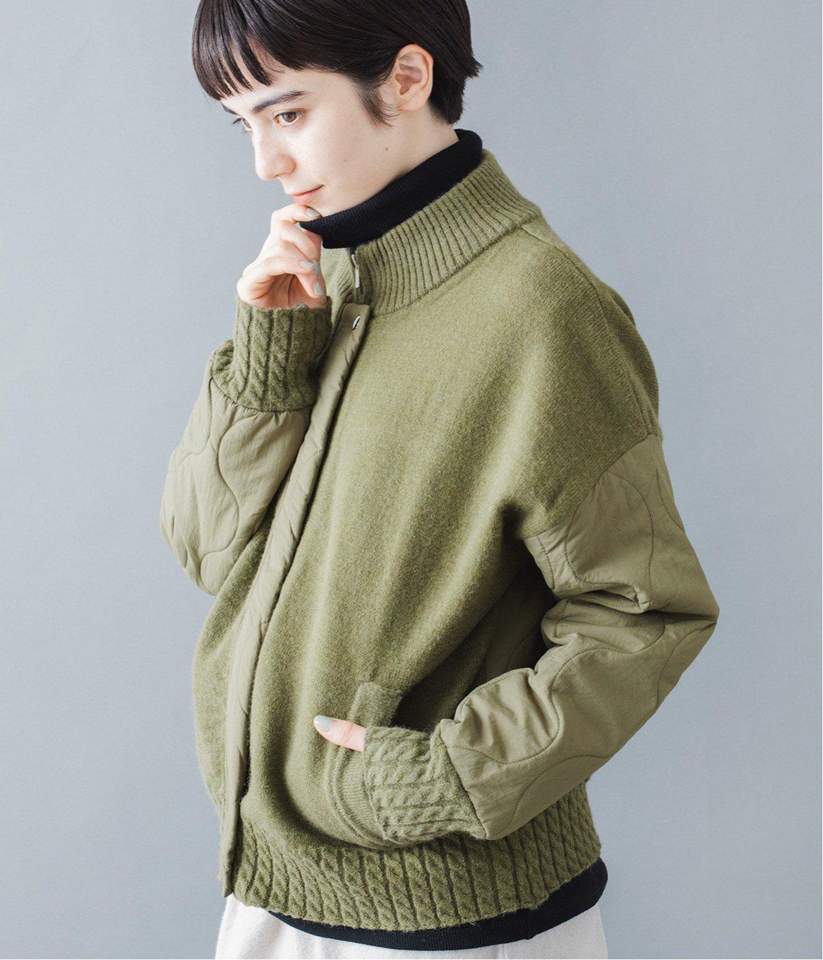 キルティングニットブルゾン