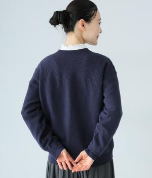 ホールガーメント求心柄ニット(ネイビー-F)