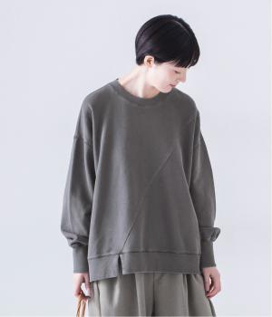 ピグメント裏毛斜め切り替えプルオーバー