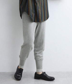 コンパクトヤーン　オーガニックコットンニットパンツ