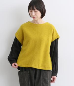 強縮ウールフレンチベスト(マスタード-F)