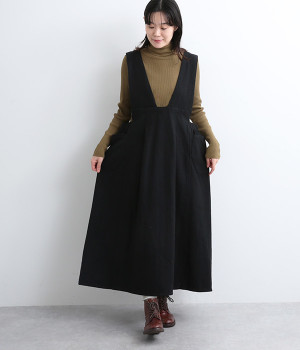 コットンウールヘリンボーン　ジャンパースカート