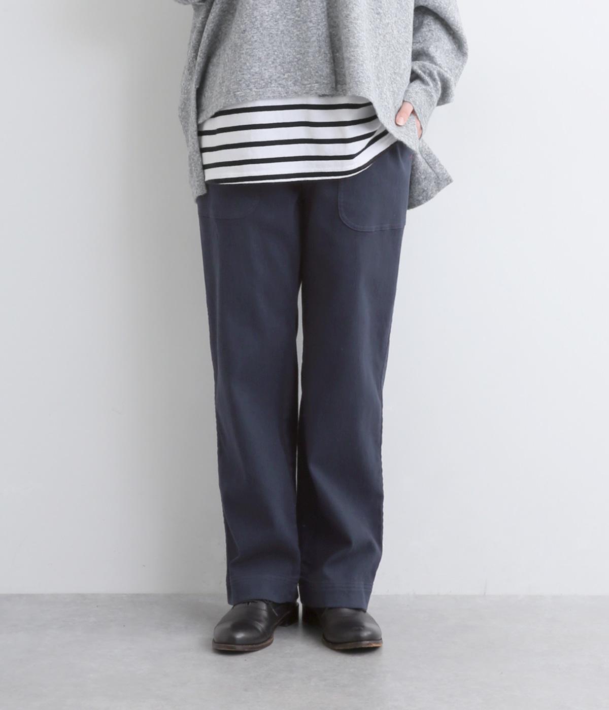 ツイルストレッチ裏起毛ポケットパンツ(ネイビー-F)
