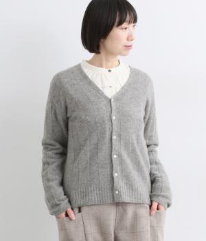 エクストラスーパーファインウールチェスストライプカーディガン