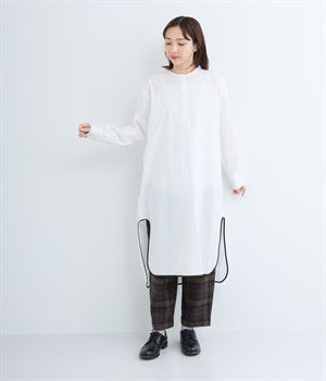 配色ヘムシャツワンピース