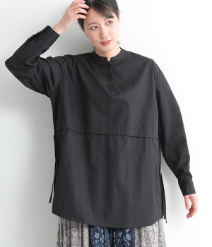 スタンドカラーサイドリボン　シャツ