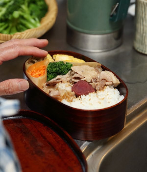 すり漆丸小判弁当箱　大