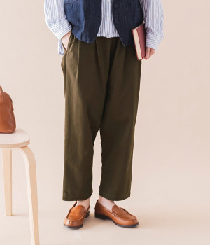 2タックゆったりチノパンツ(ブラウン-ONESIZE)