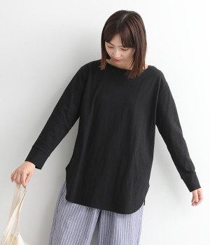 大人がえらぶラウンドヘムベーシック9分袖Tシャツ