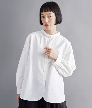 コットンリネン 多ボタンブラウス(ホワイト-ONESIZE)