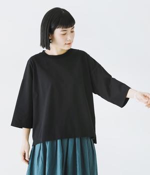 7分袖 ワイドプルオーバー(ブラック-ONESIZE)