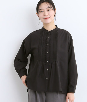 ポリエステルコットンTCタイプライターピンタックブラウス