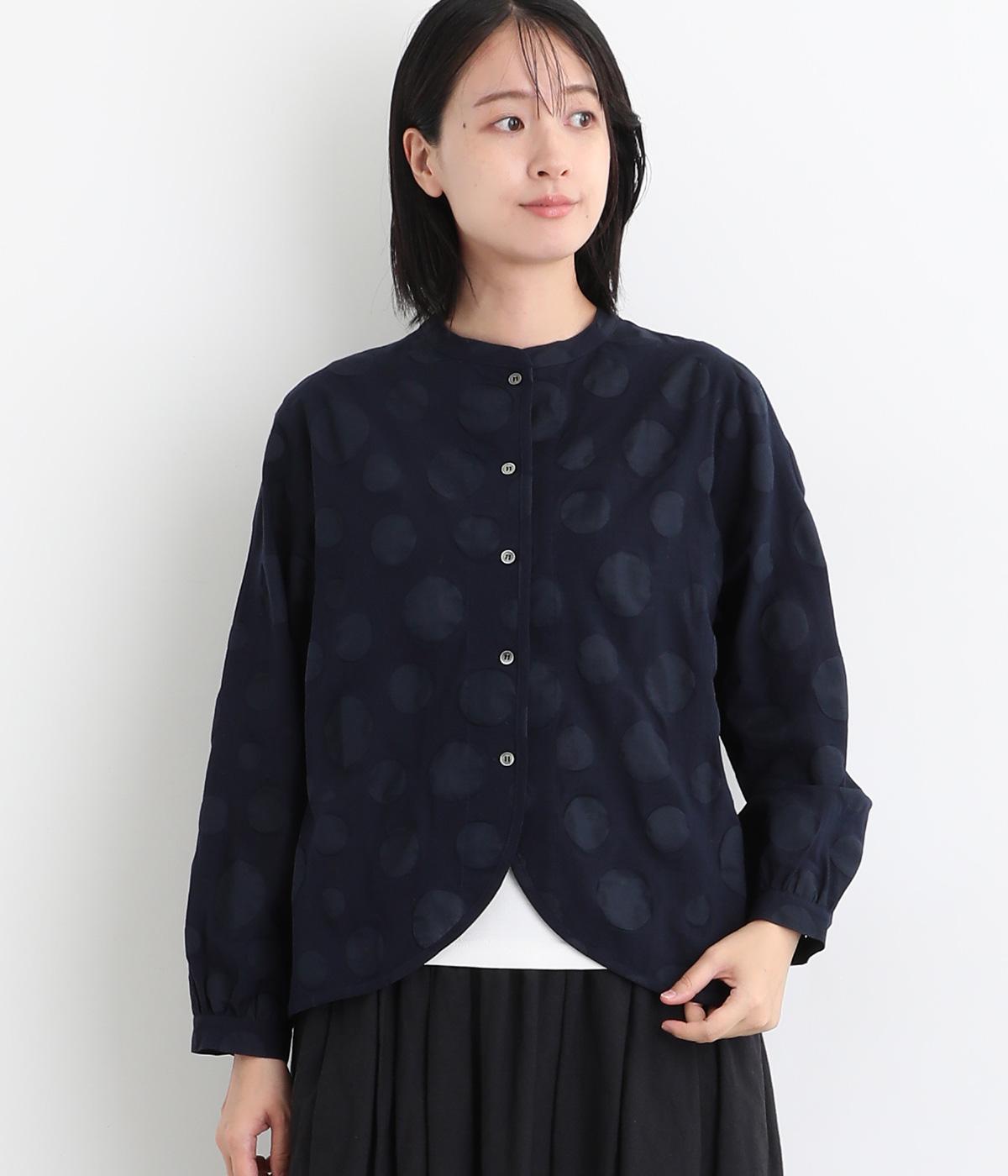 コットンリネン塩縮ドットシャツジャケット（nachukara）の商品詳細