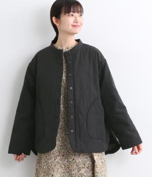 TCピーチ中綿キルティングジャケット(ブラック-F)